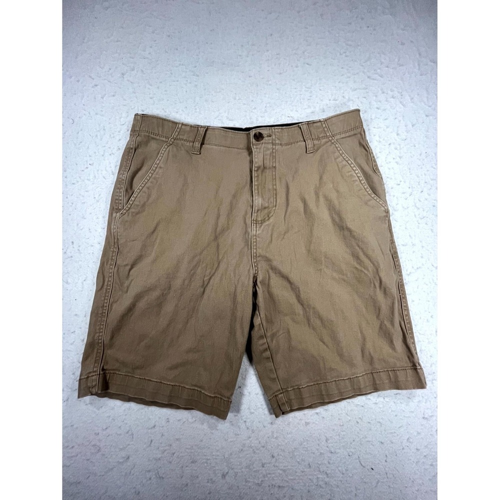 Y2K Plugg Chino Shorts Mens 34 Khaki Stretch Slash Pockets Casual Skateboard